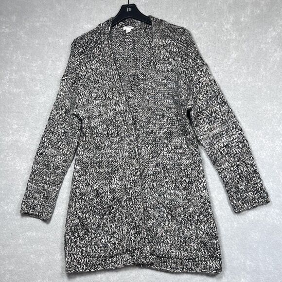 J. Jill Cardigan Sweater Womens Size Medium Brown Grey Wool Alpaca Button Front - Picture 1 of 10